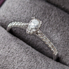 18 Kt White Gold Pear Diamond Ring