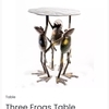 3 frog metal table