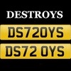 DESTROYS Cherished Number Plate Reg