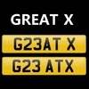 GREAT X cherished number plate reg