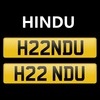 HINDU cherished number plate reg