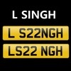 Cherished Number Plate Reg L SINGH