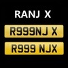 RANJ Private Number Plate R999 NJX