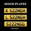 SINGH number plates
