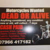 WANTED MOTORCYCLES CASH PAID